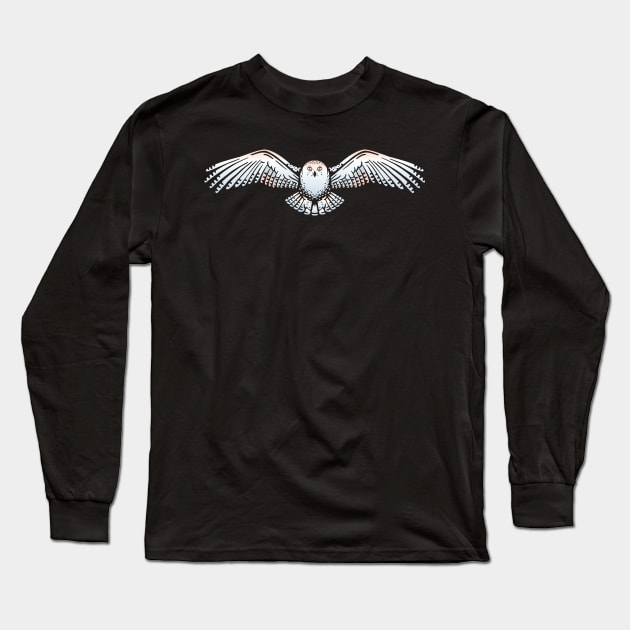 Snowy Owl Flying Long Sleeve T-Shirt by CeeGunn